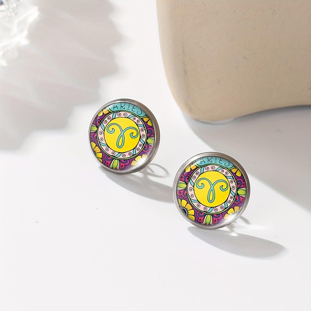 Zodiac Constellation Symbol Earrings Set